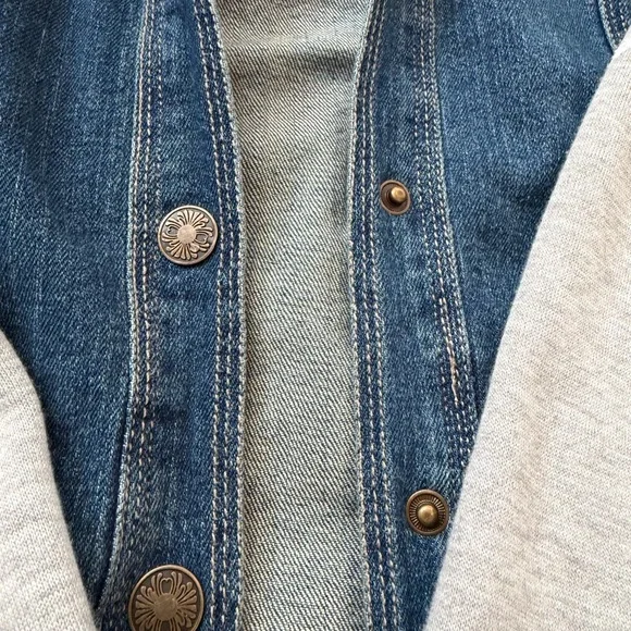 NorthStyle Denim Jacket with Gray Hood - Picture 3 of 6